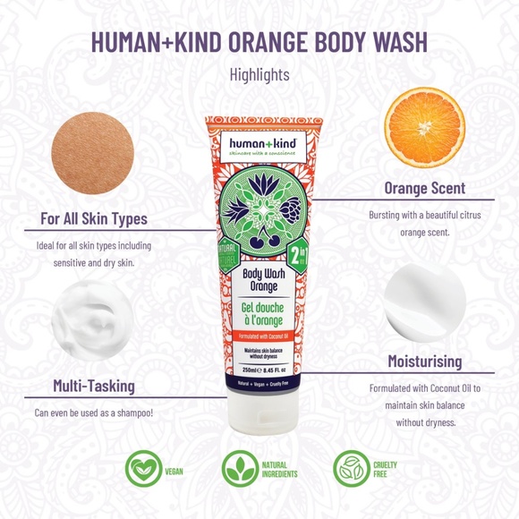 HUMAN+KIND BODY WASH | SHAMPOO - ORANGE - Picture 4 of 7